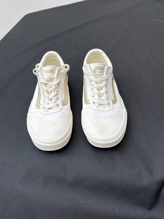 Bambas VANS mujer talla 40 blancas y doradas