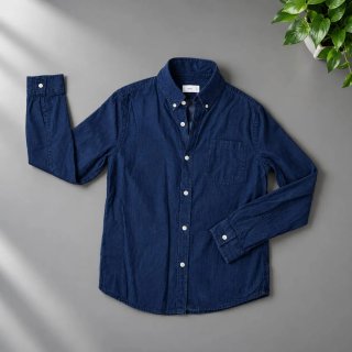 Camisa vaquera Mango azul marino de manga larga
