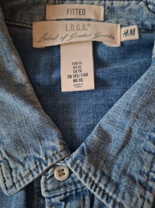 Camisa Vaquera H&M Azul Talla XL