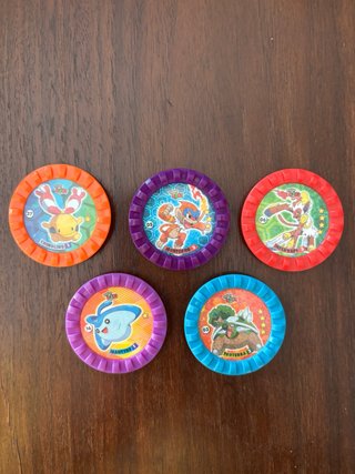 Lote de 5 Tazos Pokémon Roks 2007 2008