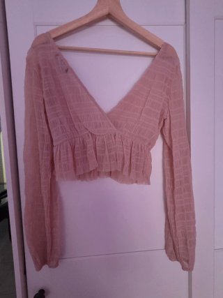 Blusa en color rosa palo manga larga