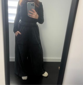 Pantalón Ancho de Algodón Negro