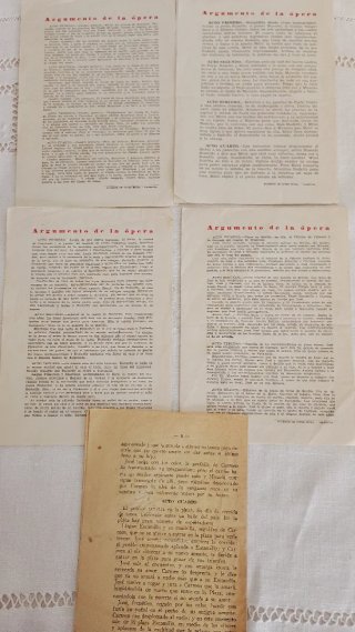 Lote de 5 Programas de Ópera de 1955