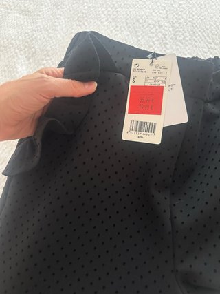 Pantalón de vestir Zara negro con lunares