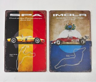 Chapas Metálicas Circuitos F1- Spa e Imola. 20x30