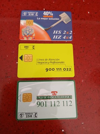 3 Tarjetas Telefónicas España 250 ptas cabitel