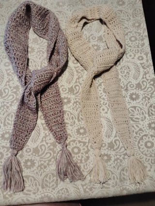 Set de 2 Bufandas de Crochet Hechas a Mano