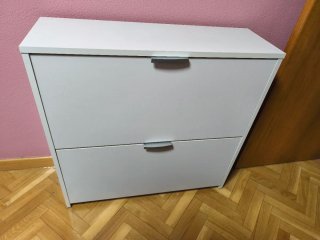 Zapatero de dos puertas blanco