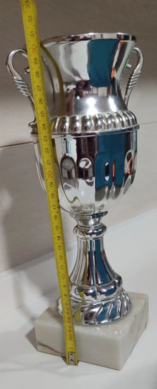 Trofeo Copa Plateado con Base de Mármol
