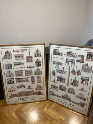 Set de 2 Cuadros de Florencia y Roma
