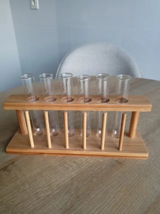 Juego de 6 Probetas con Soporte de Madera