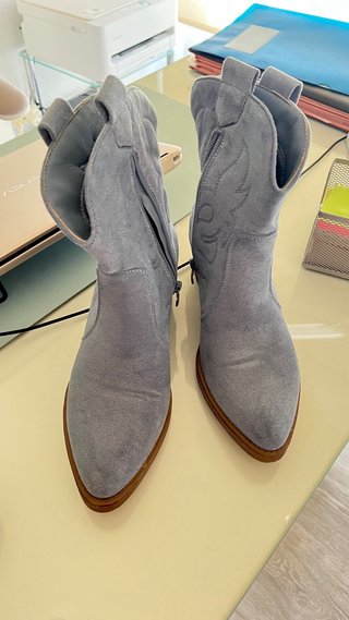 Botines Campero Ante Azul
