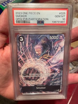Carta One Piece Smoker P-025 PSA 10 OP02-025