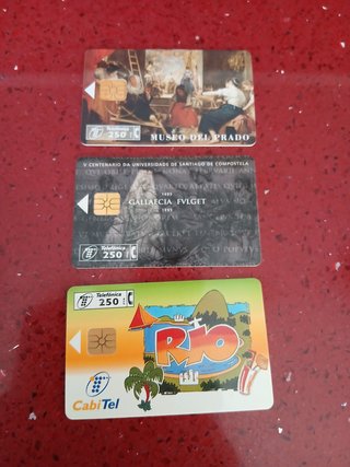 3 Tarjetas Telefónicas España 250 ptas cabitel