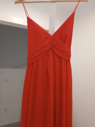 Vestido largo coral