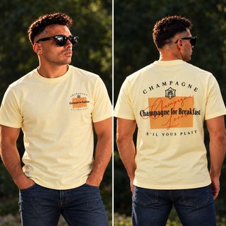 Camiseta Amarilla Champagne for Breakfast