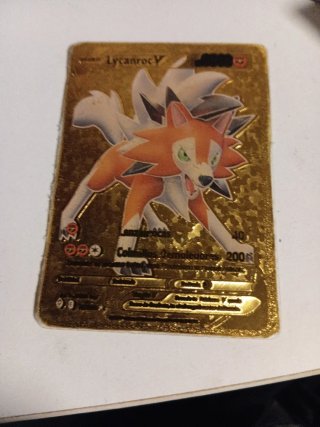 Carta Pokémon Lycanroc V Dorada