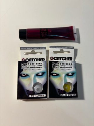 Lentillas Catcher Blanco/Amarillo y Sangre Falsa