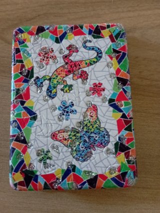 Espejo de bolsillo con diseño de mosaico