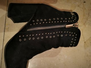 Botines de tacón azul marino