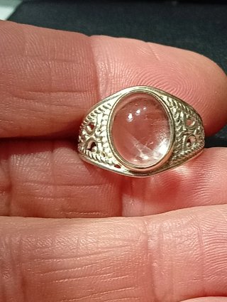 Anillo de plata de ley, cuarzo