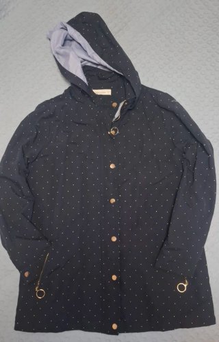 Gabardina azul con Lunares Talla L