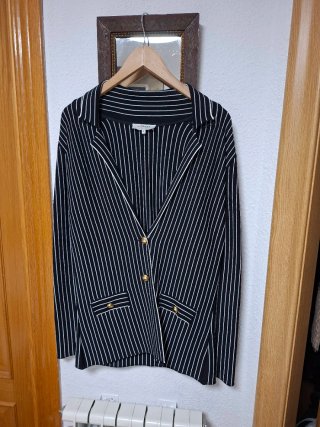 Americana Morgan Negra Rayas Talla M