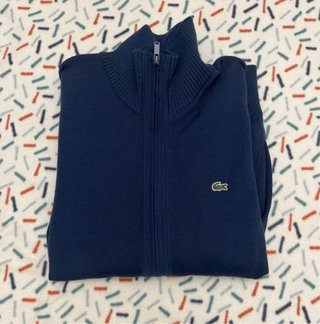 Jersey Lacoste Azul con Cremallera talla M