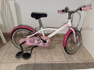 Bicicleta Infantil B'Twin Rosa y Blanca