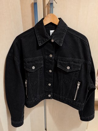 Zara - Chaqueta Vaquera Negra - Talla M