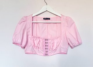 Top corto rosa