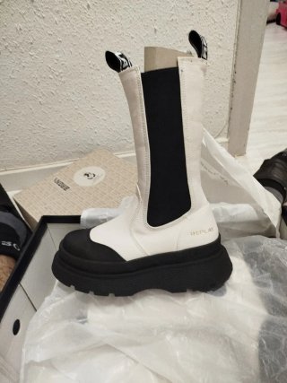 Botines Replay Blanco y Negro