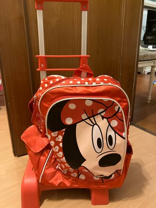 Mochila con Ruedas Minnie Mouse Roja