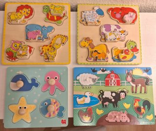 Set de 4 Puzzles de Madera para Bebé