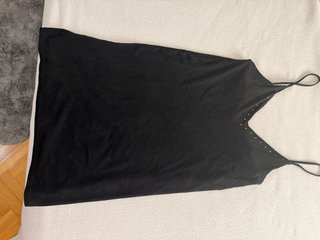 Vestido corto negro de antelina Zara