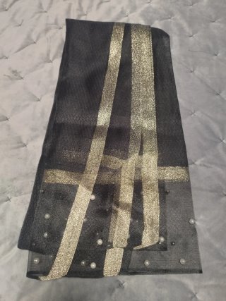 Fular de Lujo Negro y Dorado
