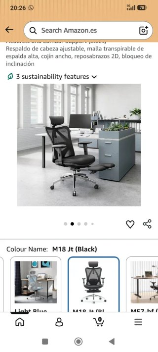 Silla de oficina ergonómica negra