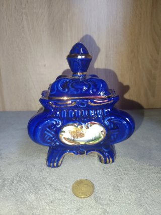 Alhajero Vintage de Porcelana Azul Cobalto
