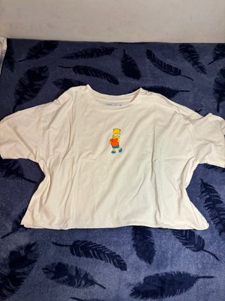 Camiseta Bart Simpson Blanca Talla L