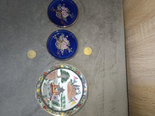 Set de 3 Platos de Porcelana Orientales