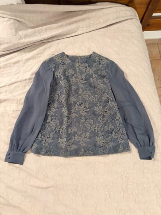 Blusa de fiesta estilo vintage azul