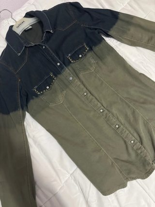 Camisa vaquera bicolor