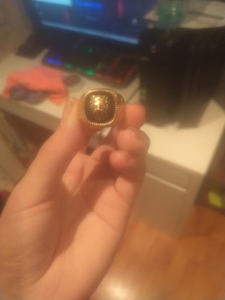 Anillo sello con león