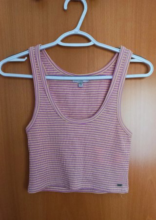 Top de tirantes croptop a rayas
