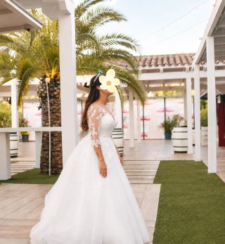 Traje de novia de encaje talla 38