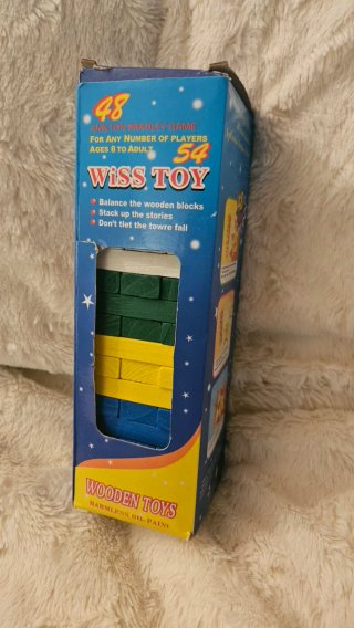 Juego de Torre de Bloques de Madera Wiss Toy
