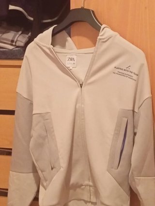 Chaqueta con capucha Zara Beige Talla M