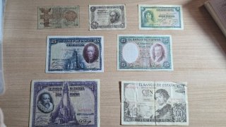 Set de 7 Billetes Antiguos de España