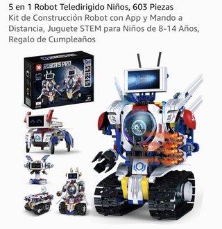 Juguete Robot de Construcción 5en1 603Piezas Mando