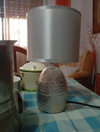 2 Lámparas de mesa plateada